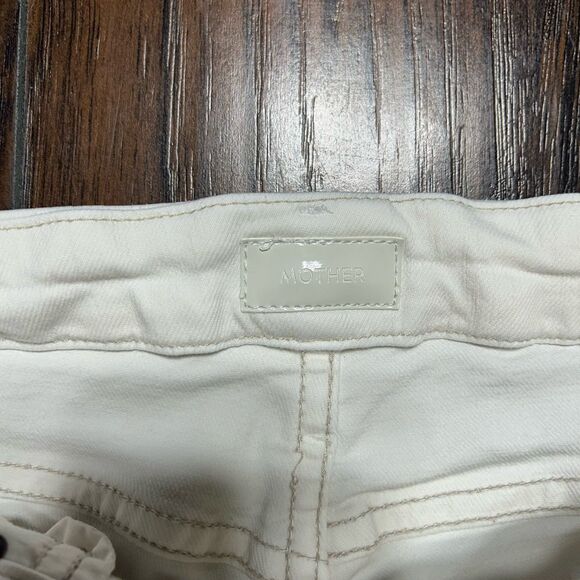 Mother Skinny Jeans Womens 28 The Looker Ankle Step Fray Cream Puffs Raw Hem - Picture 3 of 15